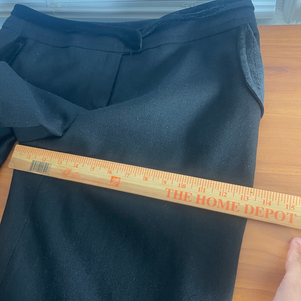 Yarn Korean Brand Black Wide Leg Trousers Velvet Trim Size 88 Large - Picture 11 of 13
